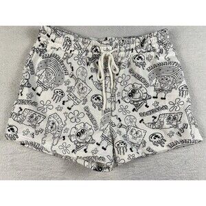 SPONGEBOB Squarepants DIY color Lounge Sleep Sweatpants Shorts White Size L NEW